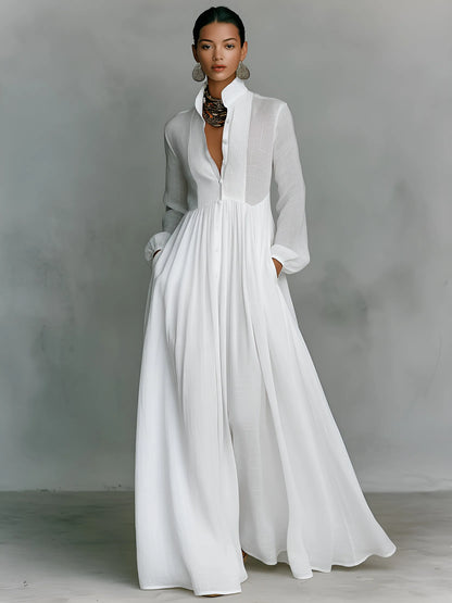 Vestido de Verano Largo Casual Elegante con Manga Larga