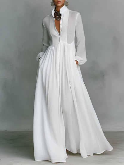 Vestido de Verano Largo Casual Elegante con Manga Larga