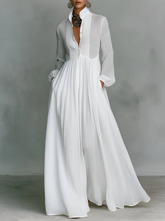 Vestido de Verano Largo Casual Elegante con Manga Larga