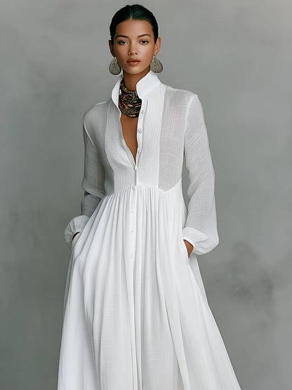 Vestido de Verano Largo Casual Elegante con Manga Larga