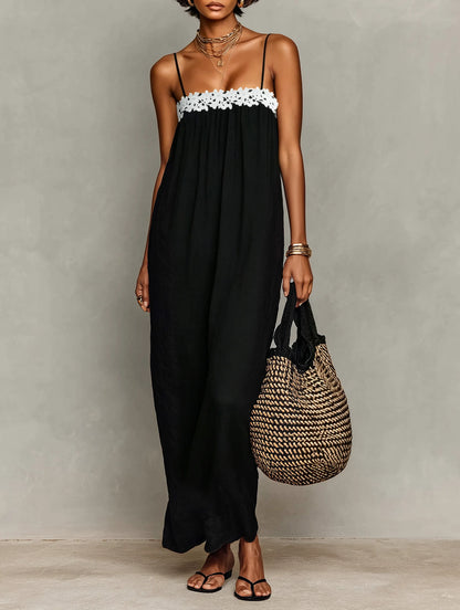 Vestido de Verano Largo Casual Tirantes con Encaje