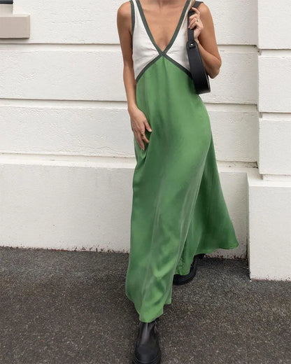 Vestido de Verano Largo Casual con Escote en V