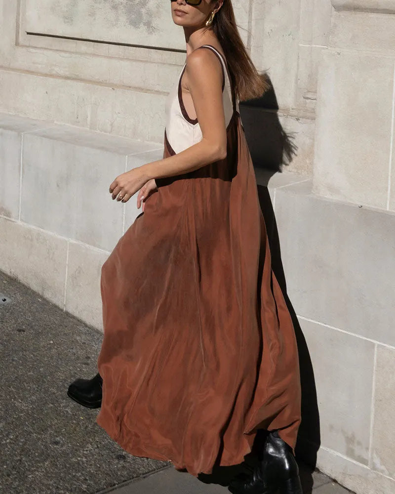 Vestido de Verano Largo Casual con Escote en V