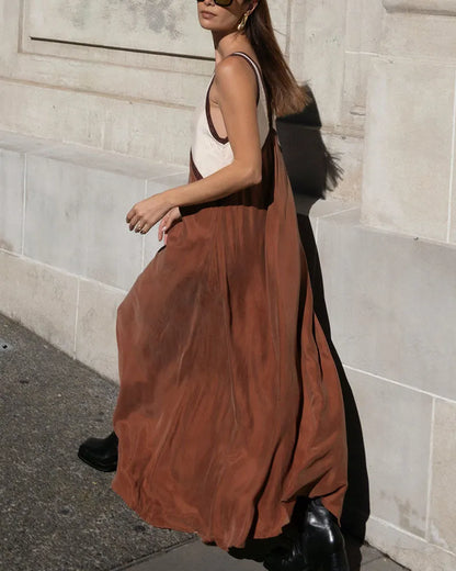 Vestido de Verano Largo Casual con Escote en V