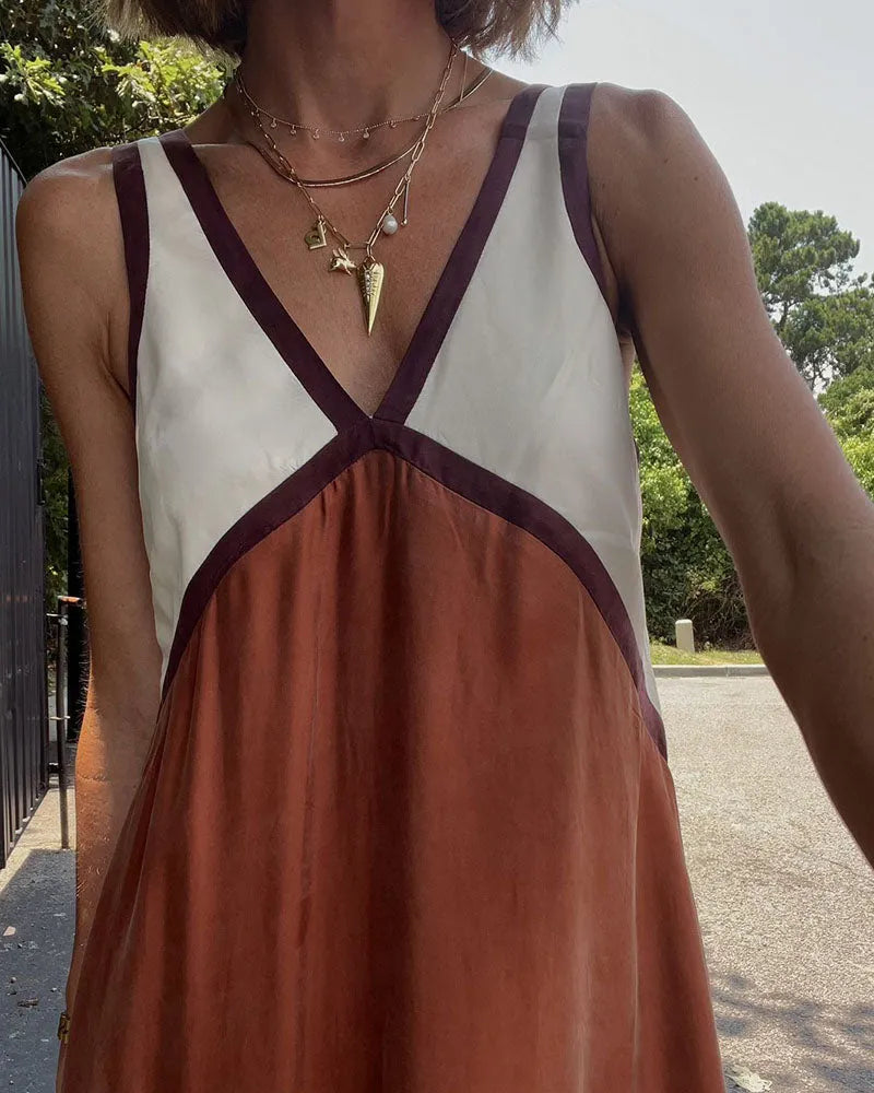 Vestido de Verano Largo Casual con Escote en V
