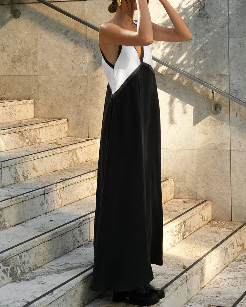 Vestido de Verano Largo Casual con Escote en V