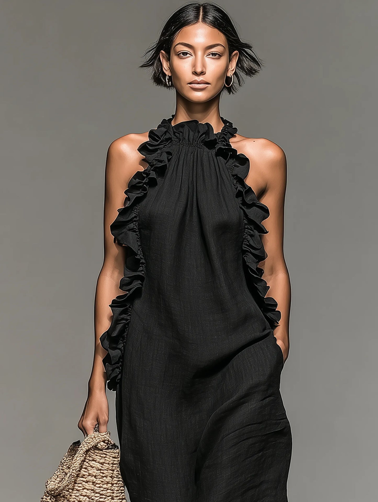 Vestido de Verano Largo Casual con Volantes