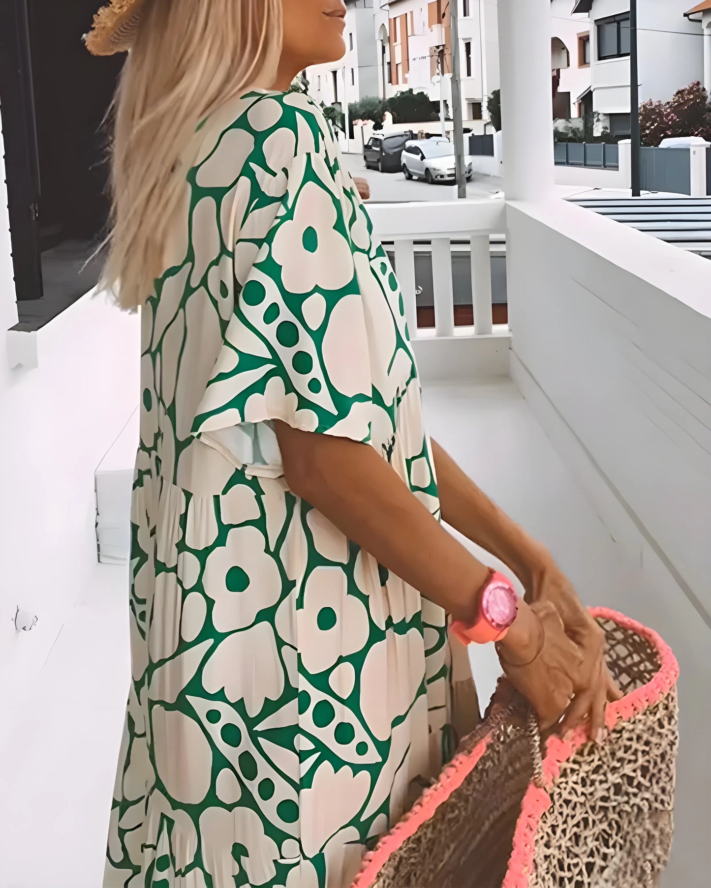 Vestido de Verano Largo Elegante Casual con Cuello en V
