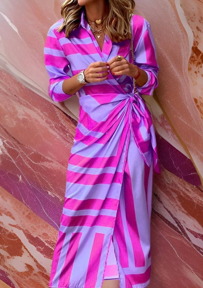 Vestido de Verano Largo Elegante Casual con Diseño Cruzado