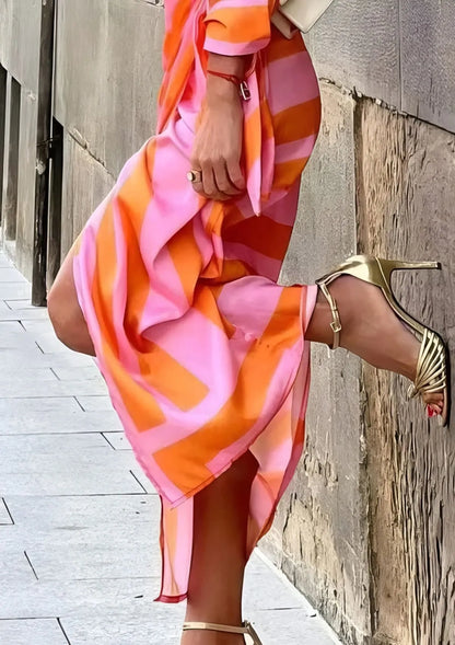 Vestido de Verano Largo Elegante Casual con Diseño Cruzado