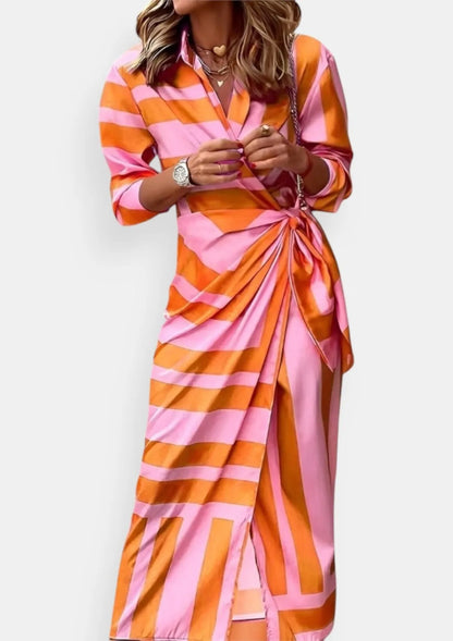 Vestido de Verano Largo Elegante Casual con Diseño Cruzado