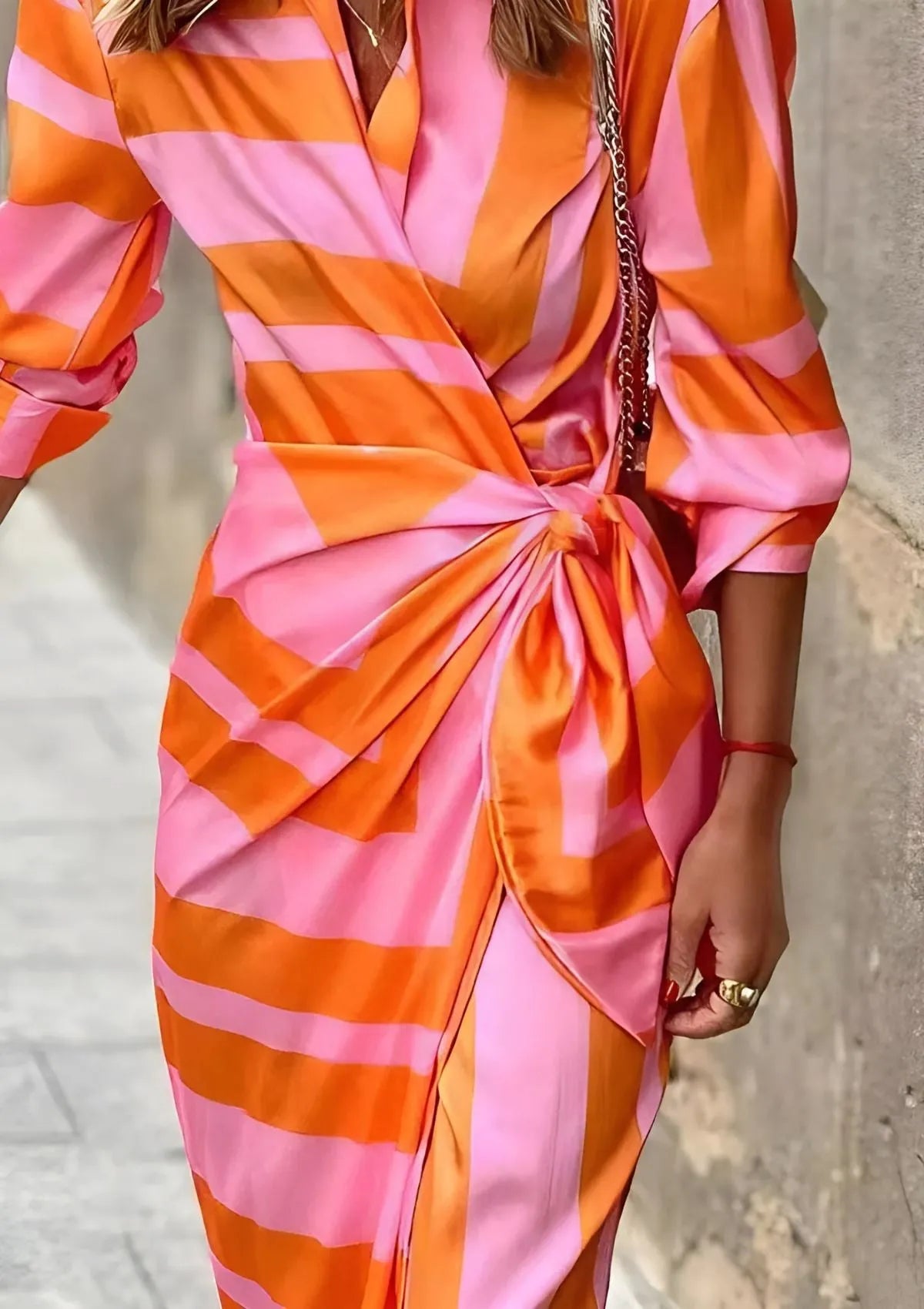 Vestido de Verano Largo Elegante Casual con Diseño Cruzado