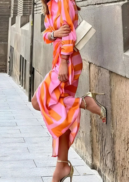 Vestido de Verano Largo Elegante Casual con Diseño Cruzado