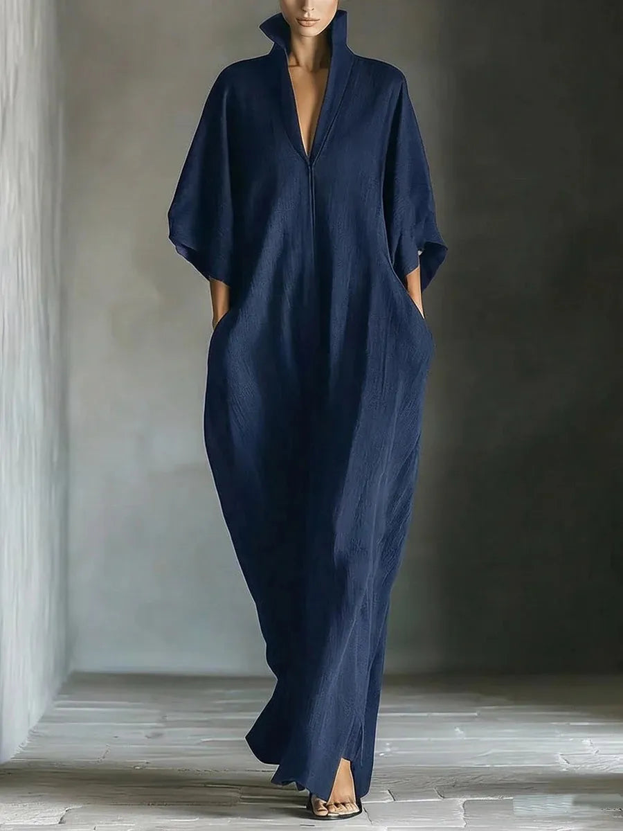 Vestido de Verano Largo Elegante Casual con Mangas Kimono