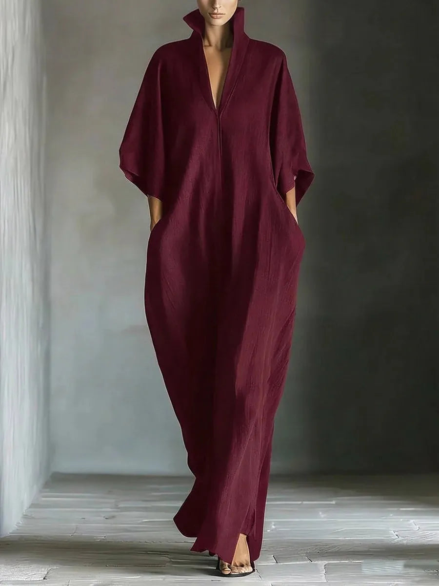 Vestido de Verano Largo Elegante Casual con Mangas Kimono