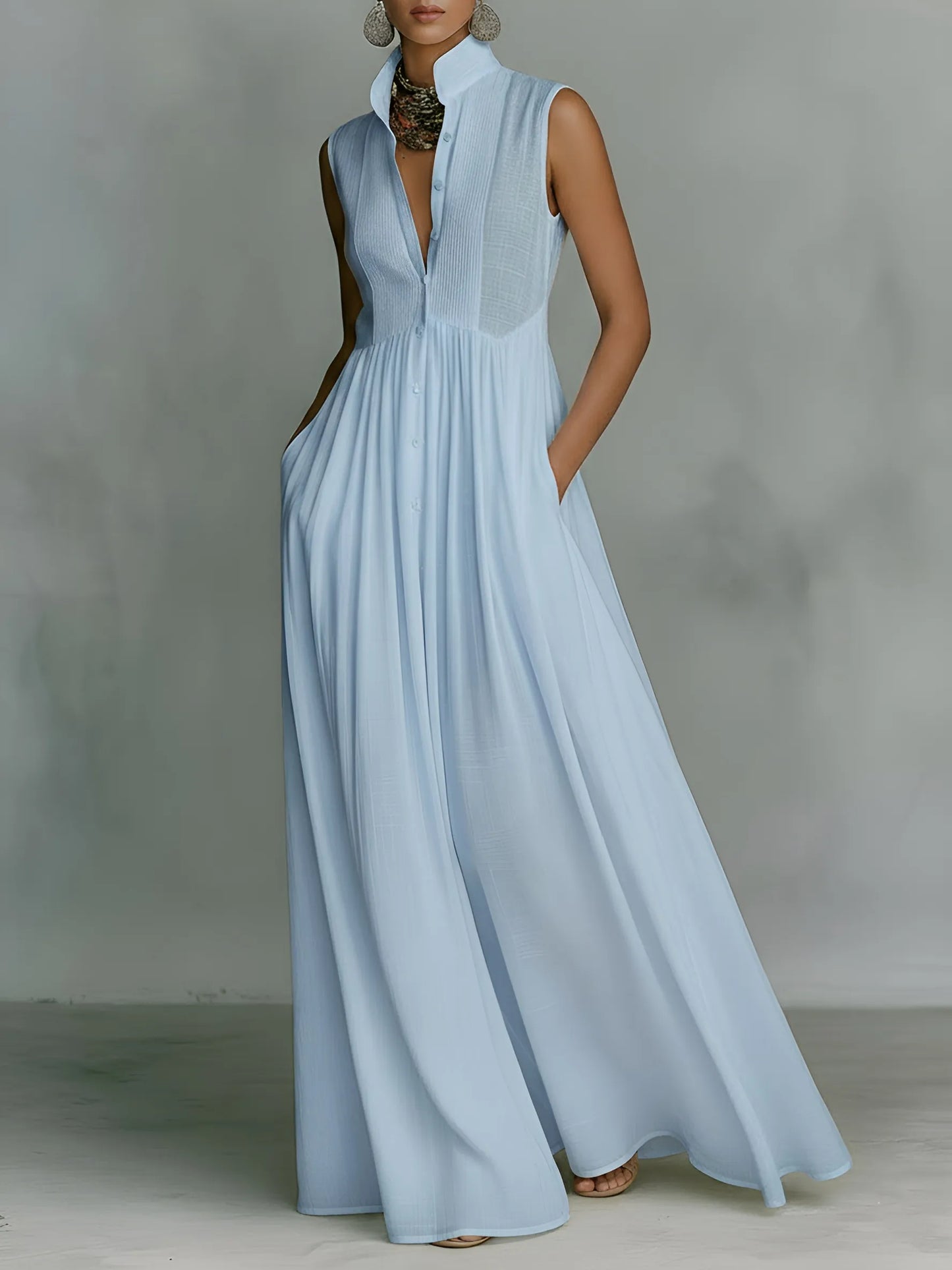 Vestido de Verano Largo Elegante Casual con Tirantes