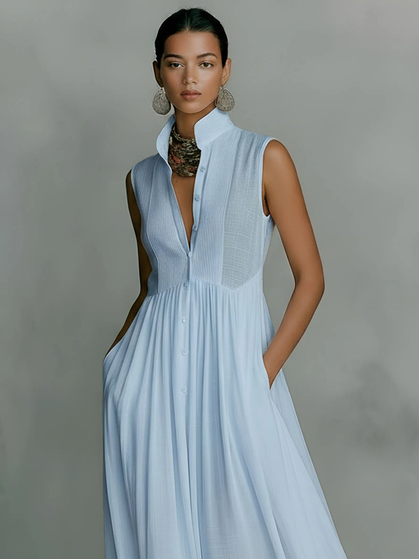 Vestido de Verano Largo Elegante Casual con Tirantes