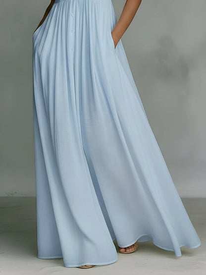 Vestido de Verano Largo Elegante Casual con Tirantes