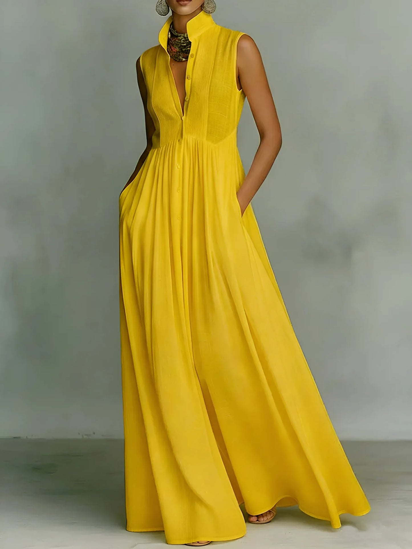 Vestido de Verano Largo Elegante Casual con Tirantes
