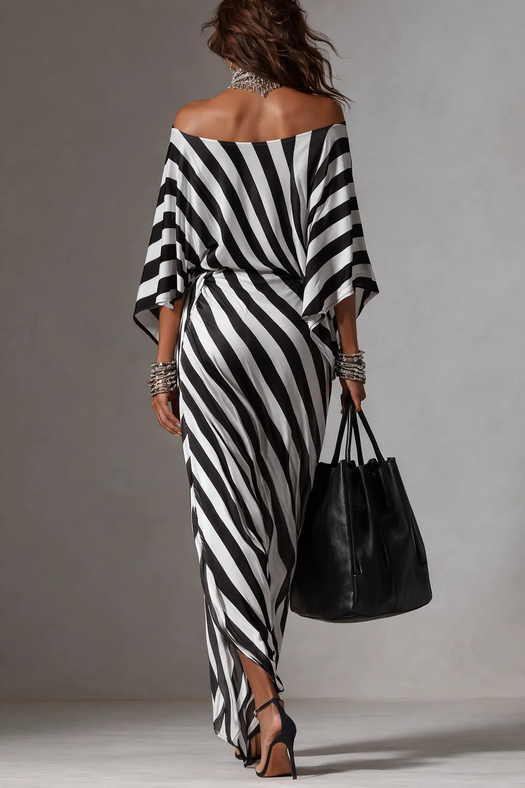 Vestido de Verano Largo Elegante con Estampado y Asimétrico