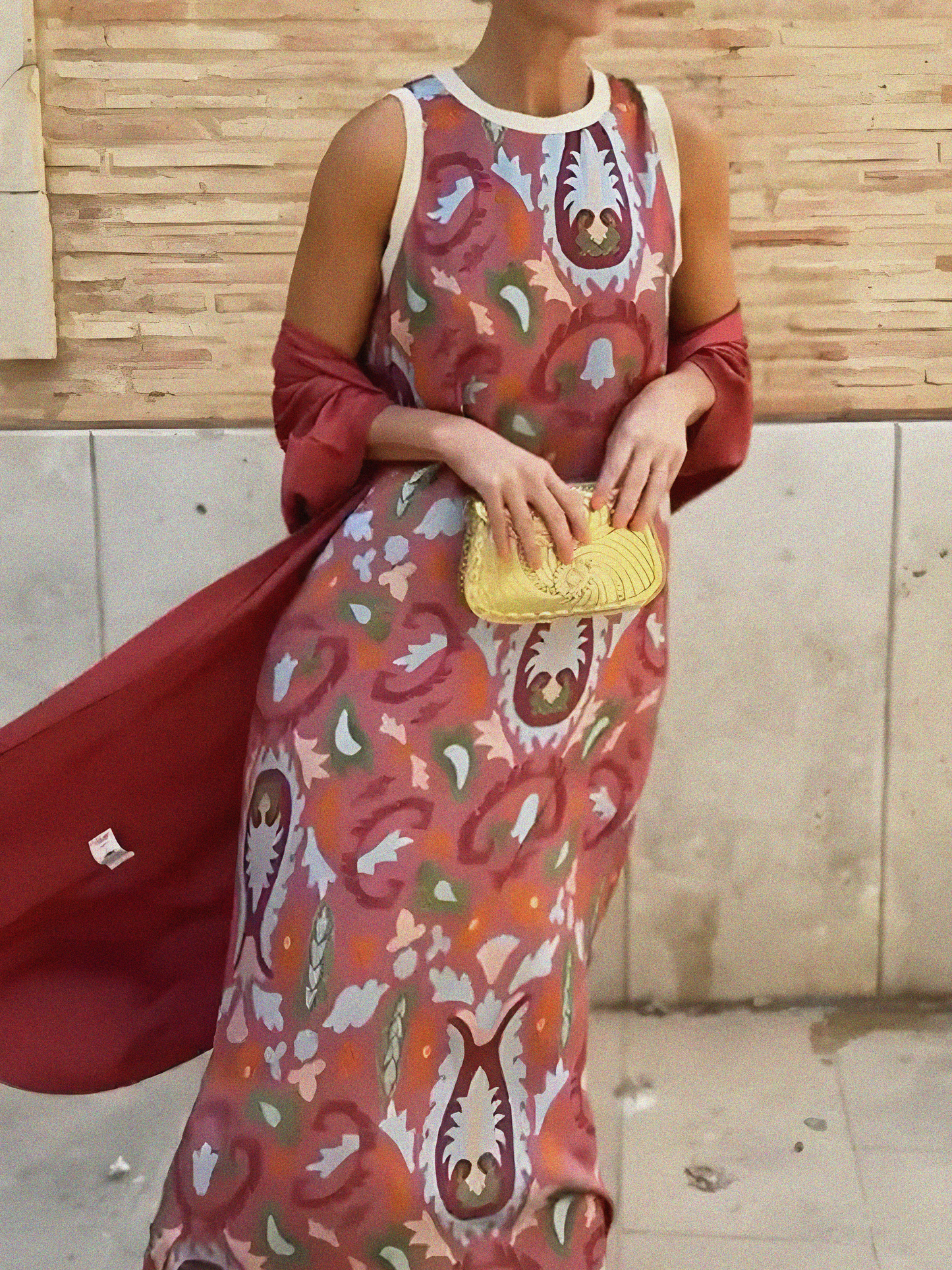 Vestido de Verano Largo Estampado Boho con Drapeado