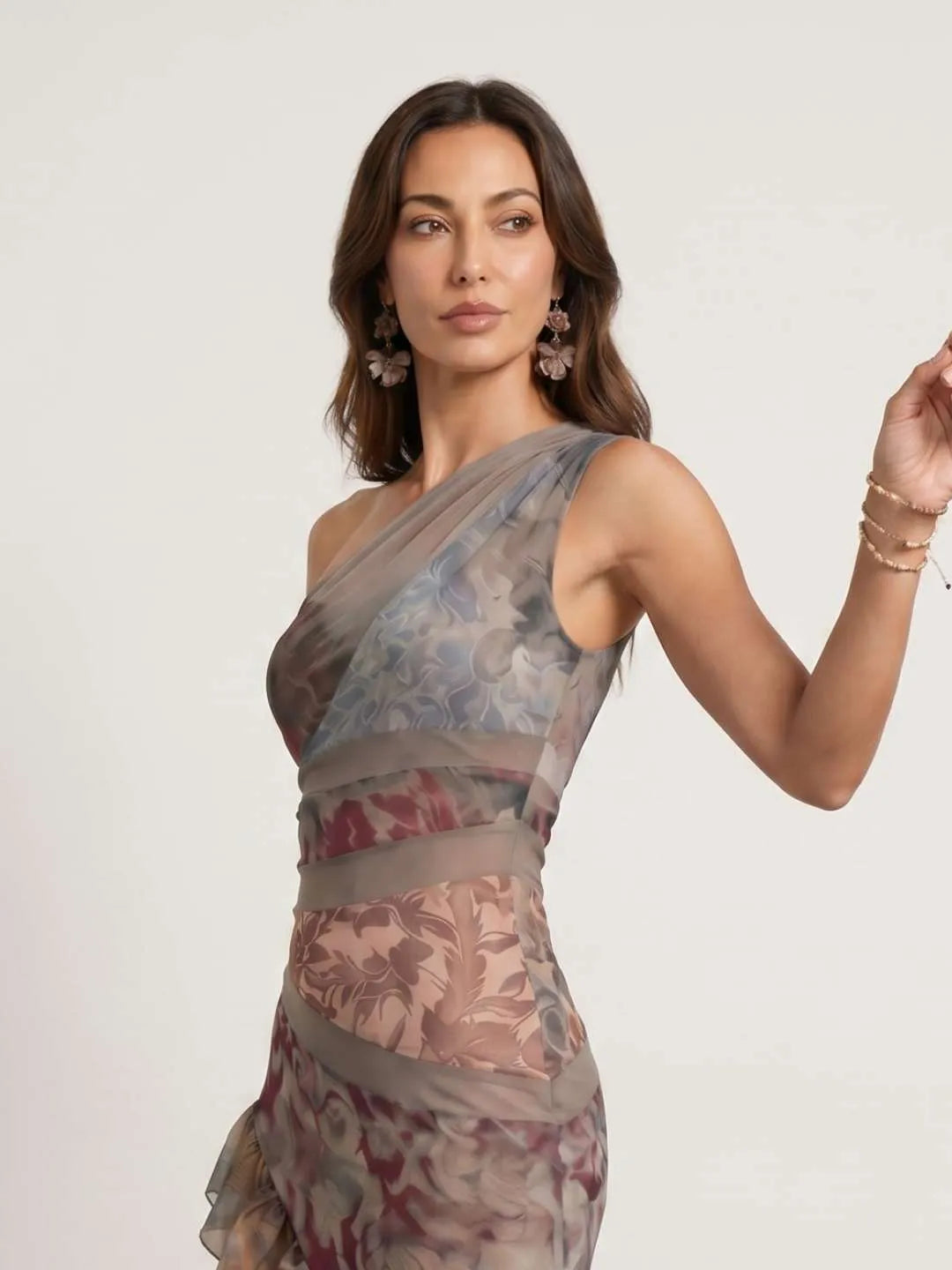 Vestido de Verano Largo Estampado Boho con Volantes