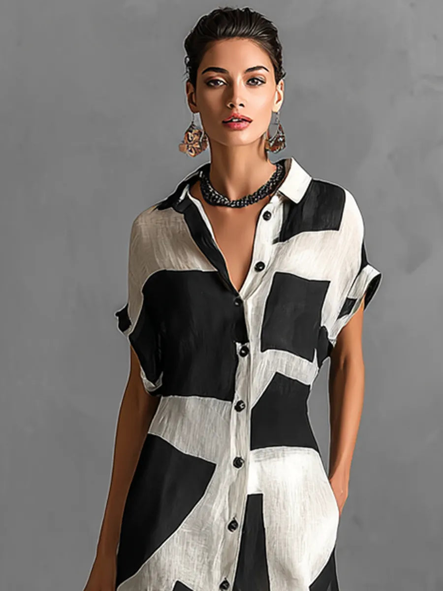 Vestido de Verano Largo Estampado con Botones