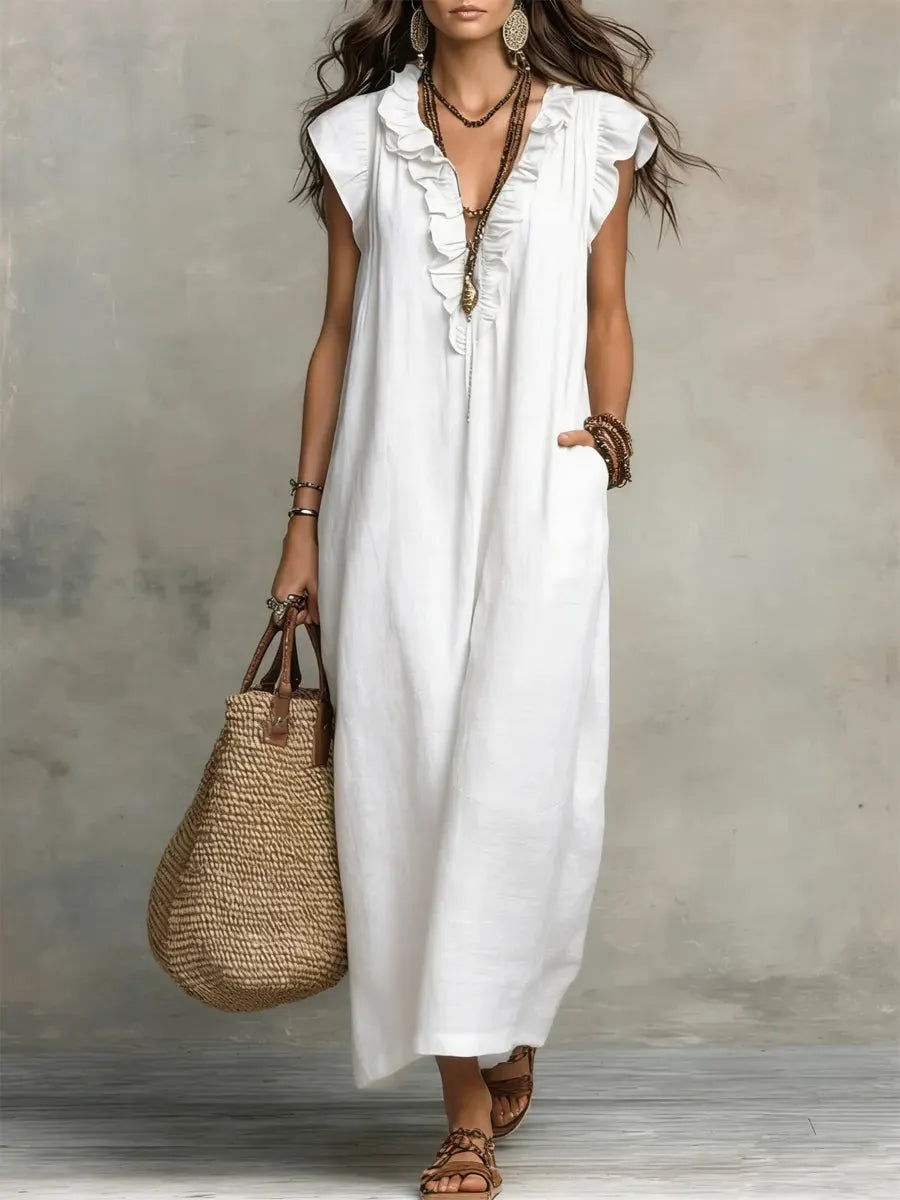 Vestido de Verano Largo Boho Elegante con Volantes