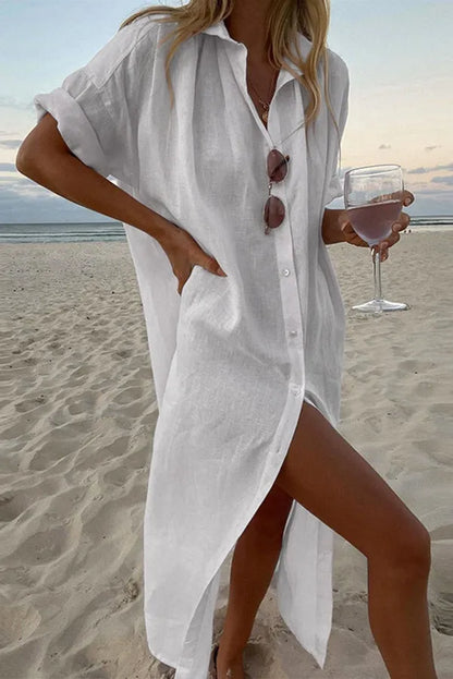 Vestido de Verano Largo Casual Elegante con Manga Corta