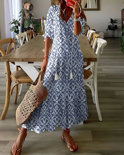 Vestido de Verano Midi Boho Casual con Volantes