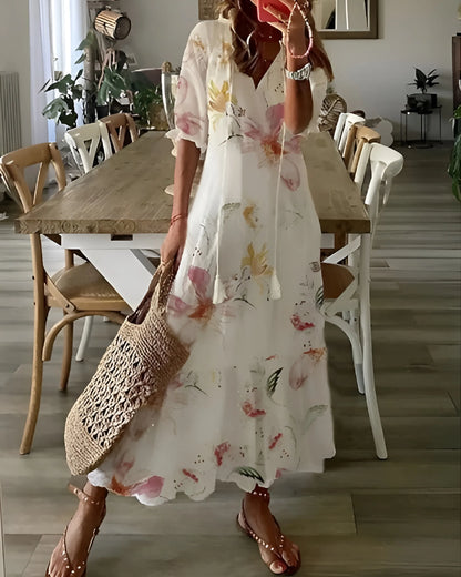 Vestido de Verano Midi Boho Casual con Volantes