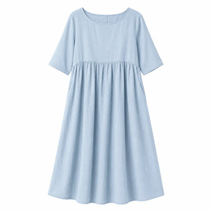 Vestido de Verano Midi Casual y Elegante con Manga Corta