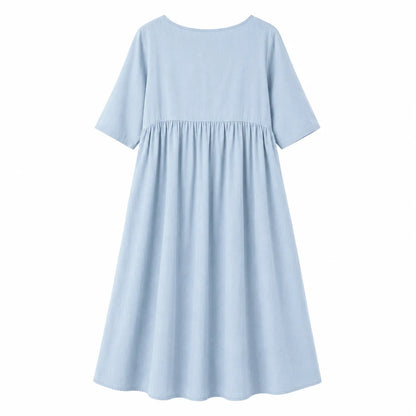 Vestido de Verano Midi Casual y Elegante con Manga Corta