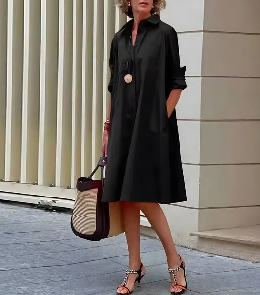 Vestido de Verano Midi Elegante Casual con Bolsillos