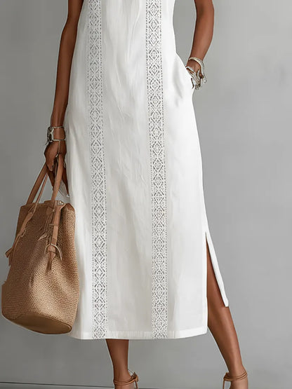 Vestido de Verano Midi Elegante Casual con Cuello Halter