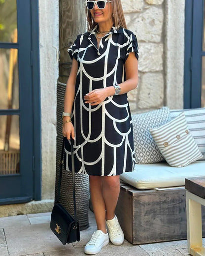 Vestido de Verano Midi Elegante Casual con Manga Corta