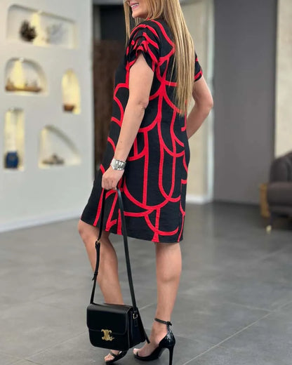 Vestido de Verano Midi Elegante Casual con Manga Corta