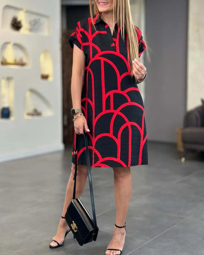 Vestido de Verano Midi Elegante Casual con Manga Corta
