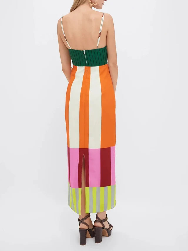 Vestido de Verano Midi Estampado Casual con Tirantes
