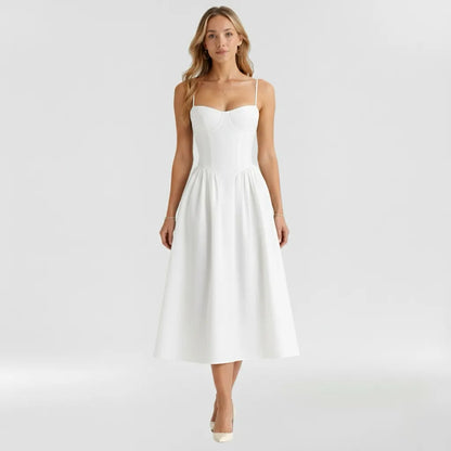Vestido de Verano Midi y Elegante Corset con Tirantes