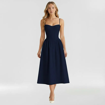 Vestido de Verano Midi y Elegante Corset con Tirantes