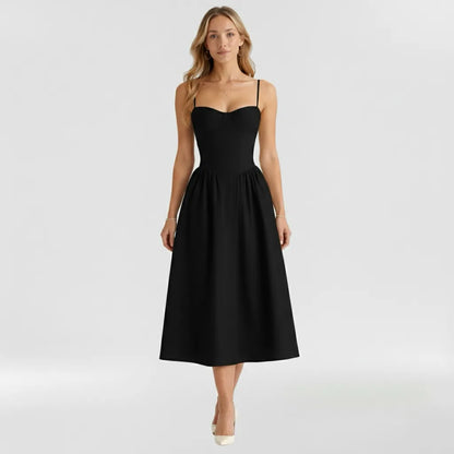 Vestido de Verano Midi y Elegante Corset con Tirantes