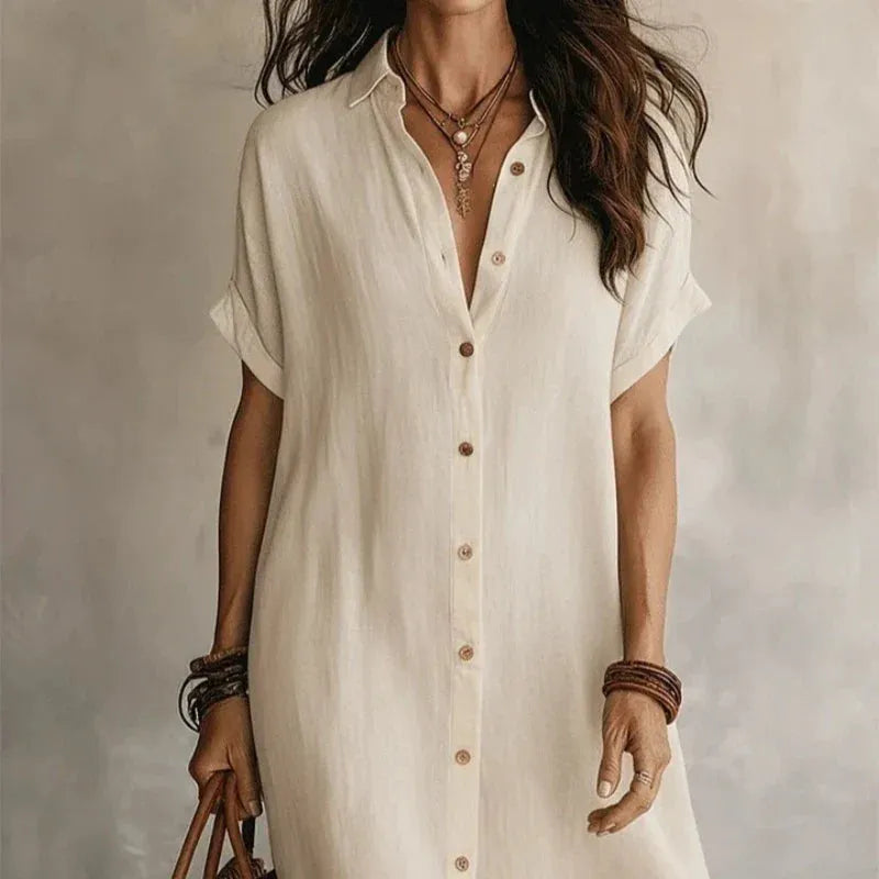 Vestido de Verano Mini Casual y Elegante con Manga Corta