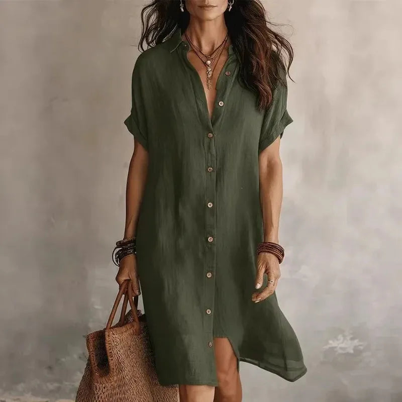 Vestido de Verano Mini Casual y Elegante con Manga Corta