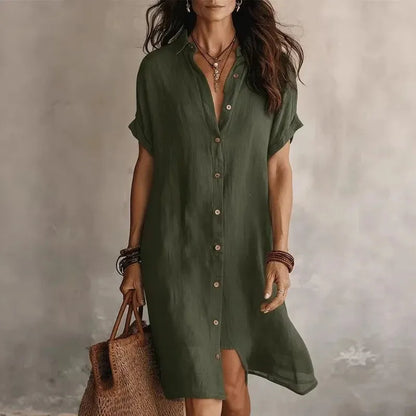 Vestido de Verano Mini Casual y Elegante con Manga Corta