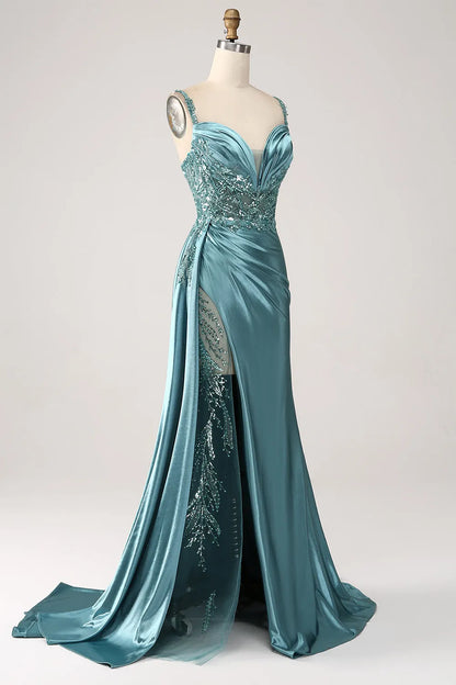 Vestido para Invitada de Boda Largo Elegante con Lentejuelas