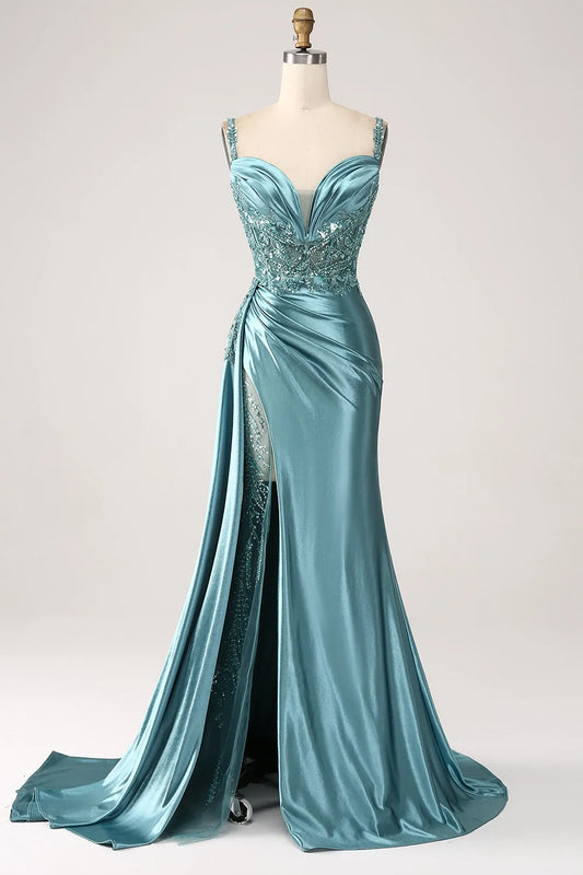 Vestido para Invitada de Boda Largo Elegante con Lentejuelas