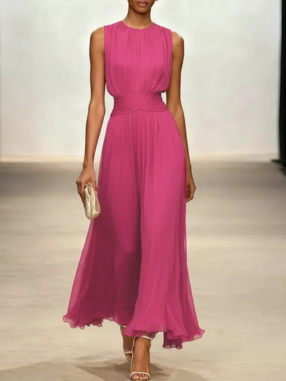 Vestido para Invitada de Boda Largo Elegante con Plisado