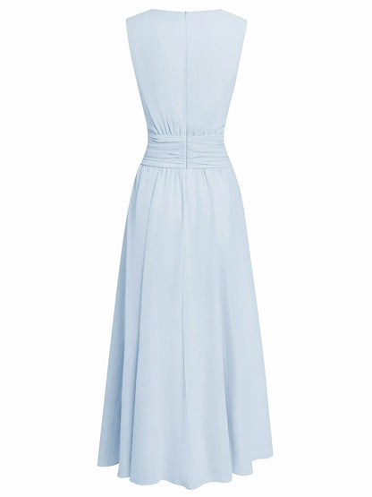 Vestido para Invitada de Boda Largo Elegante con Plisado