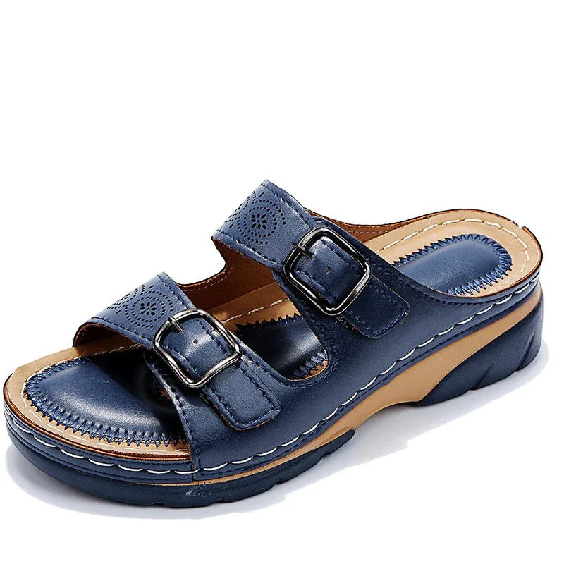 Women's Open Toe Comfortable Sandals with Velcro Strap and Arch Support